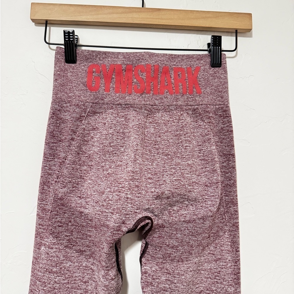 Gymshark Flex Leggings Size Small Heathered Maroon Marl Workout Lifting shaping - Picture 3 of 5
